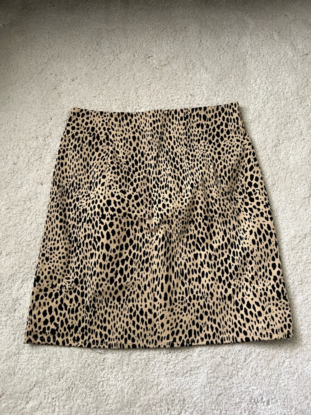 Brandy Melville Leopard Print A-Line Skirt - Beige Black